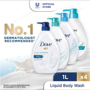 [Bundle of 4] Dove Body Wash 1L